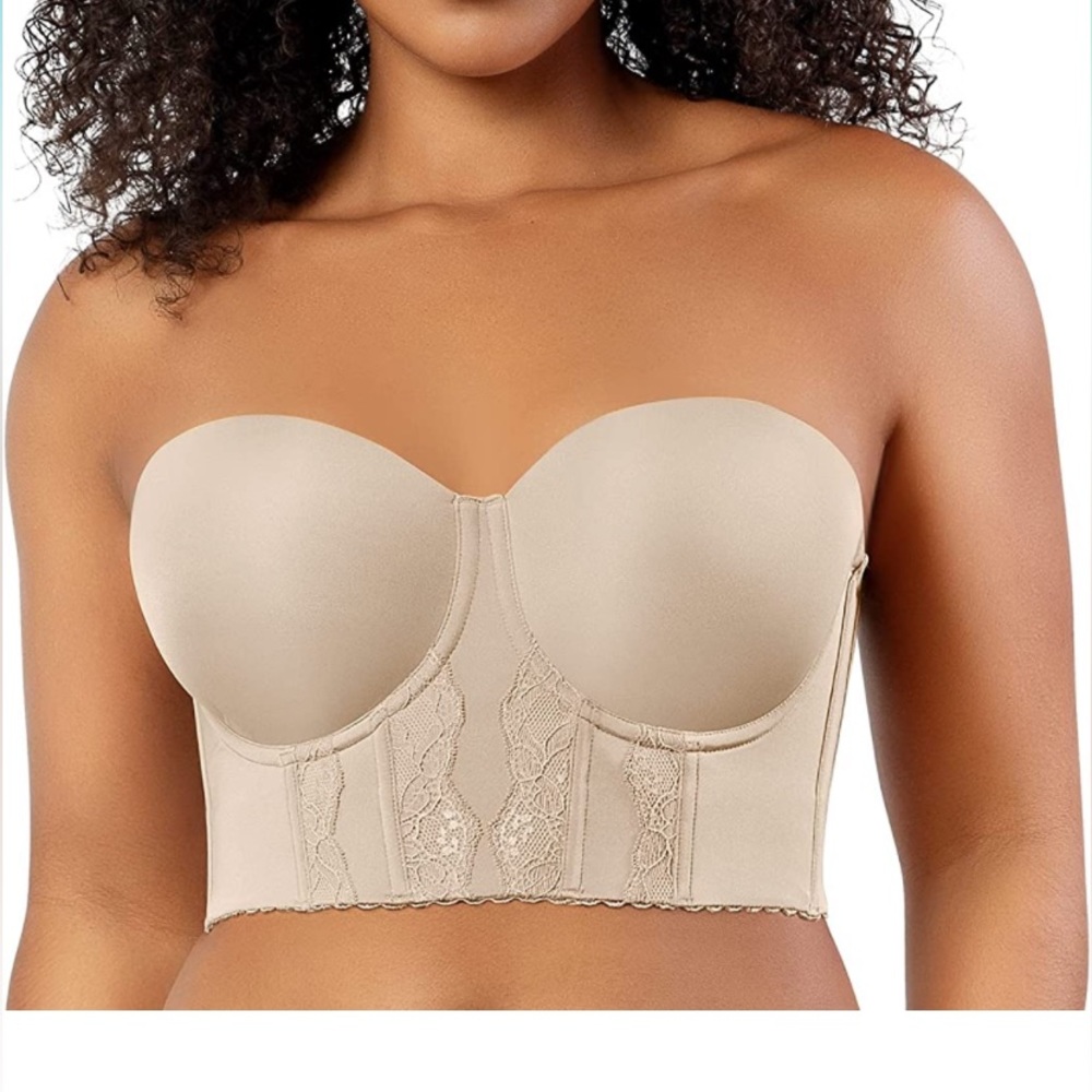 Corset strapless bra